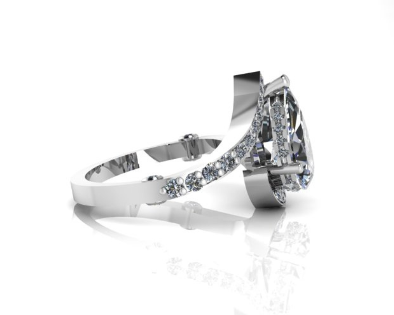 PRECIOUS PEAR WHITE DIAMOND RING