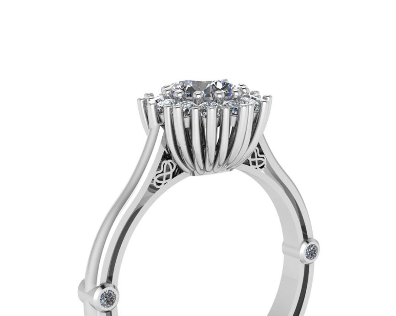 TWO TONE CLASSIC CLUSTER DIAMOND RING