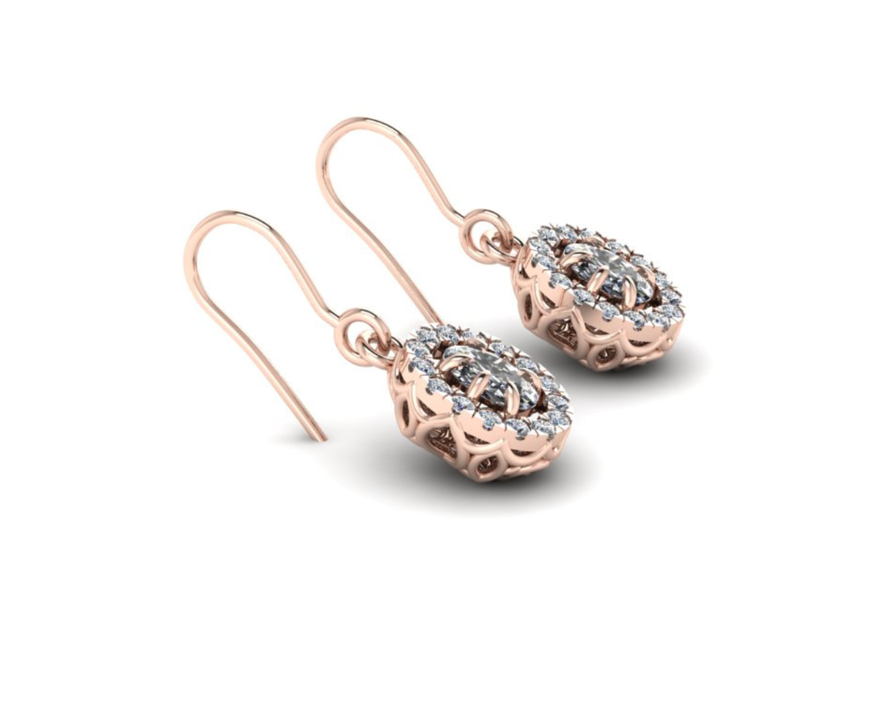 OVAL SOLITAIRE DIAMOND EARRINGS