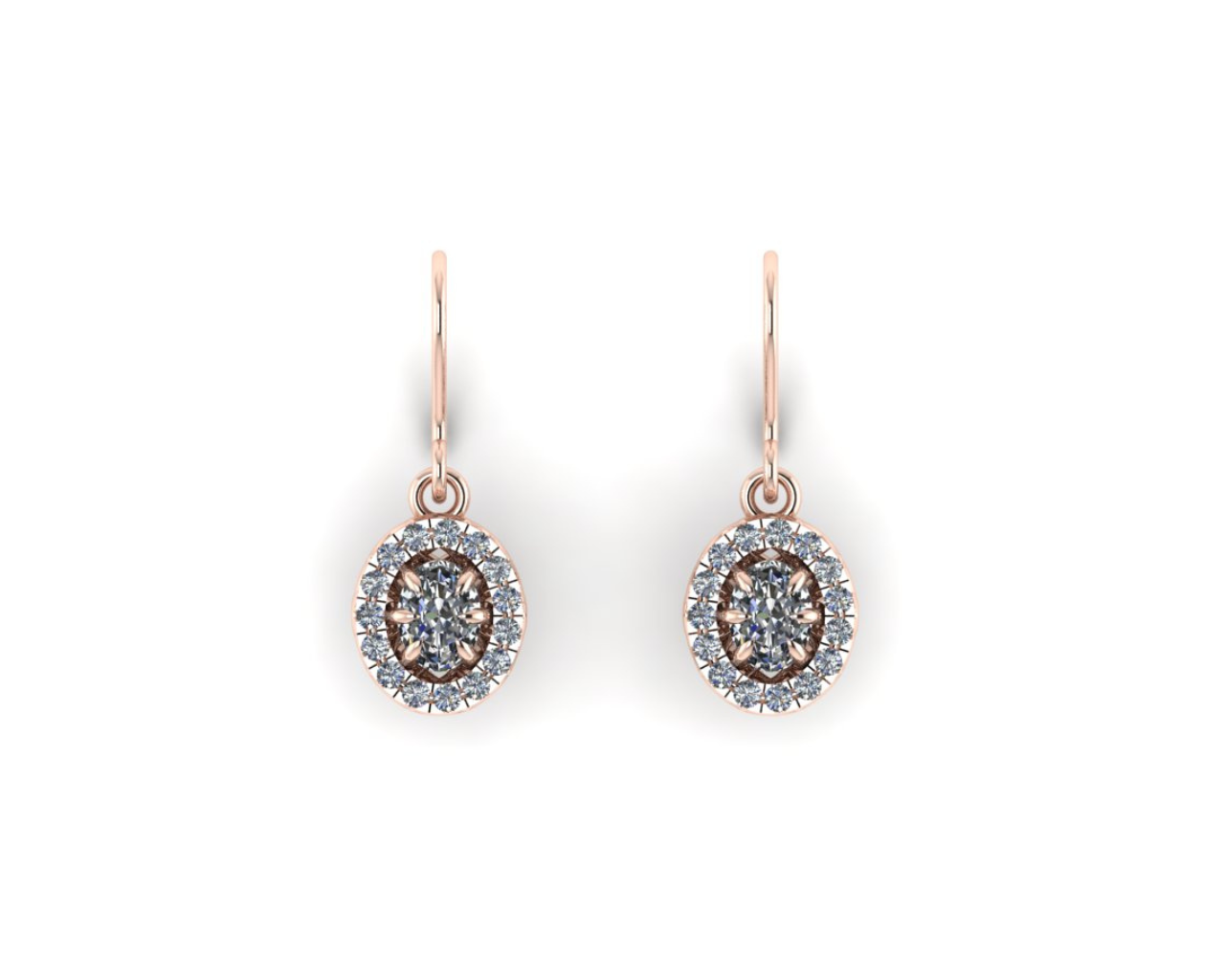OVAL SOLITAIRE DIAMOND EARRINGS