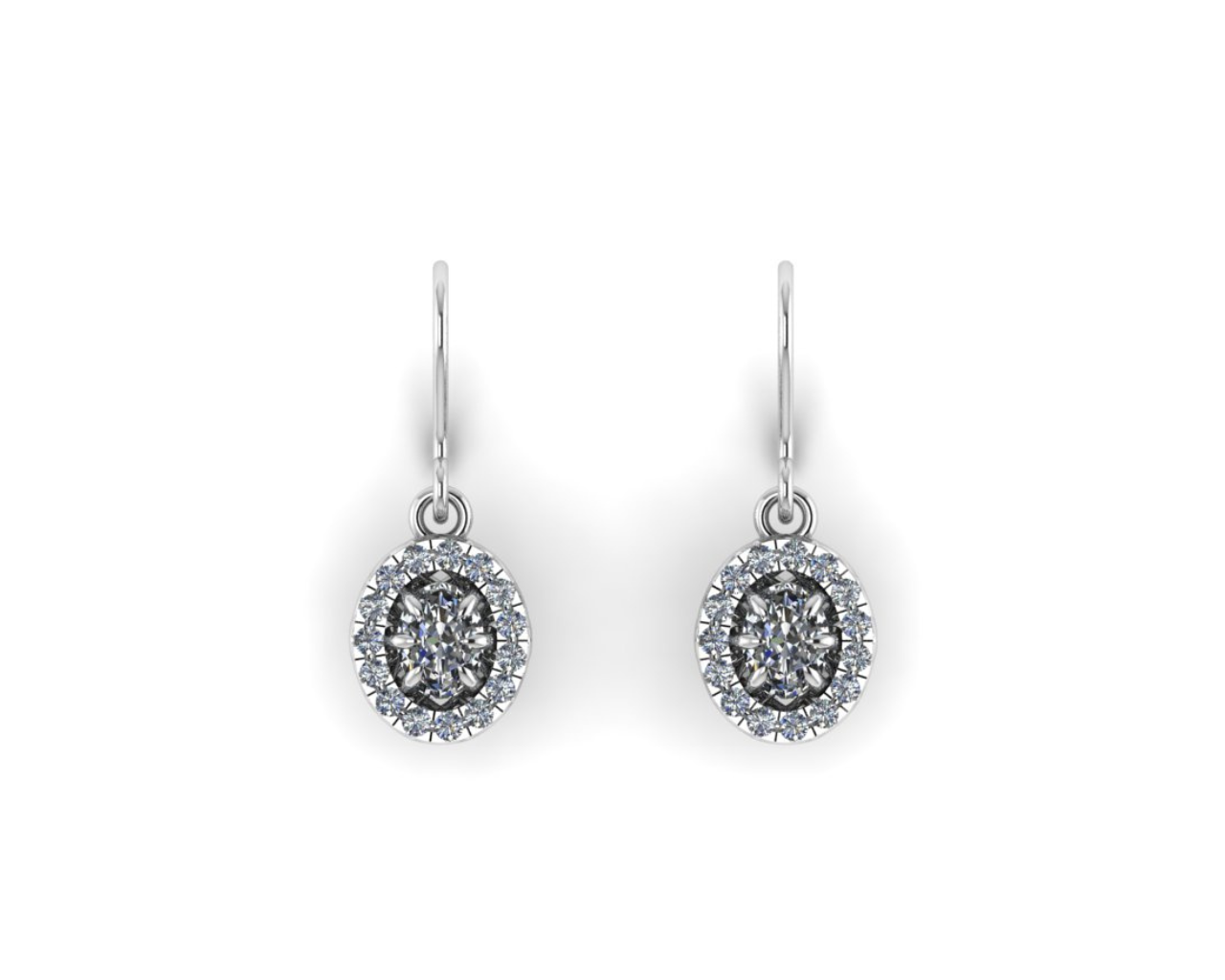 OVAL SOLITAIRE DIAMOND EARRINGS