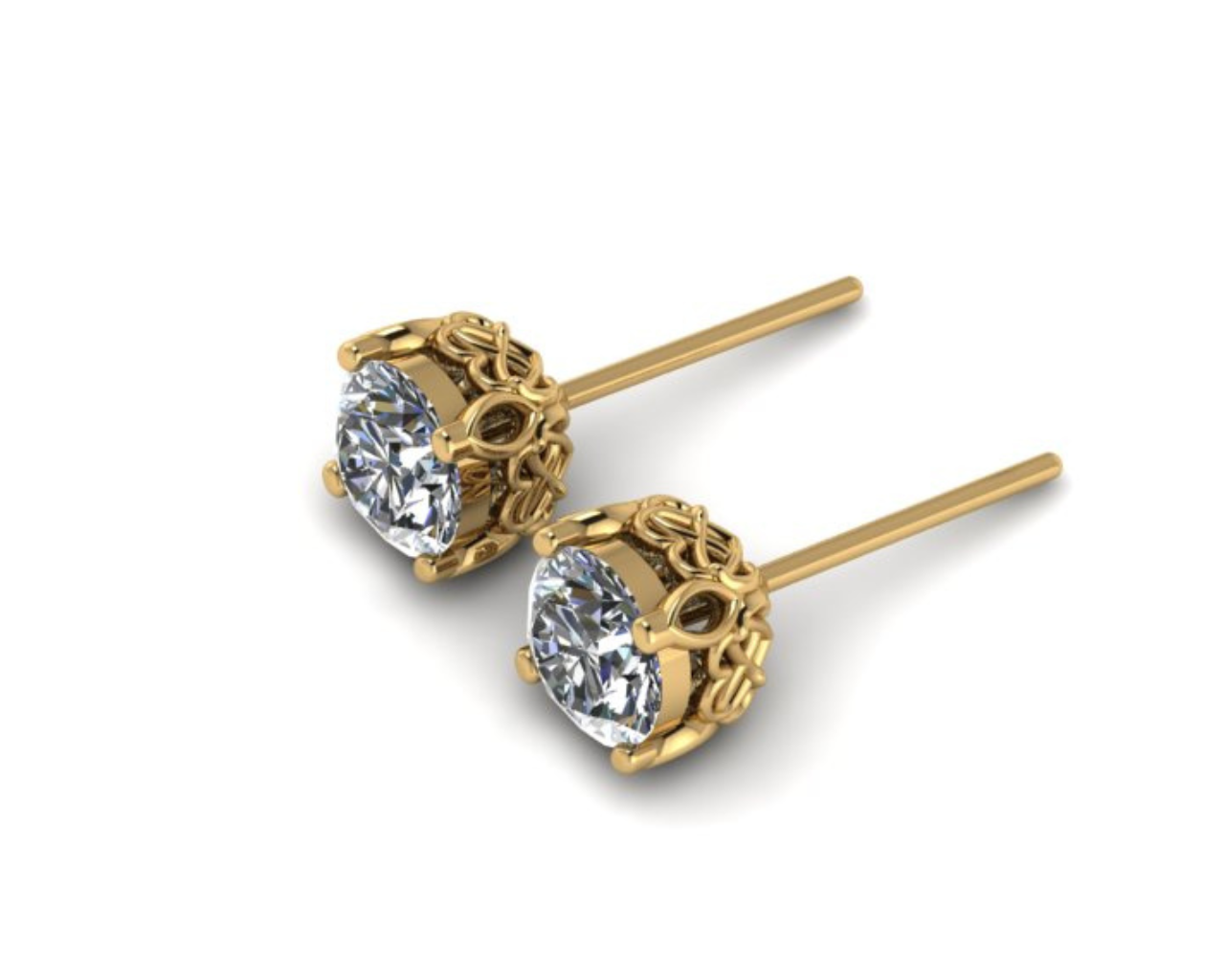 ROUND SOLITAIRE DIAMOND EARRINGS