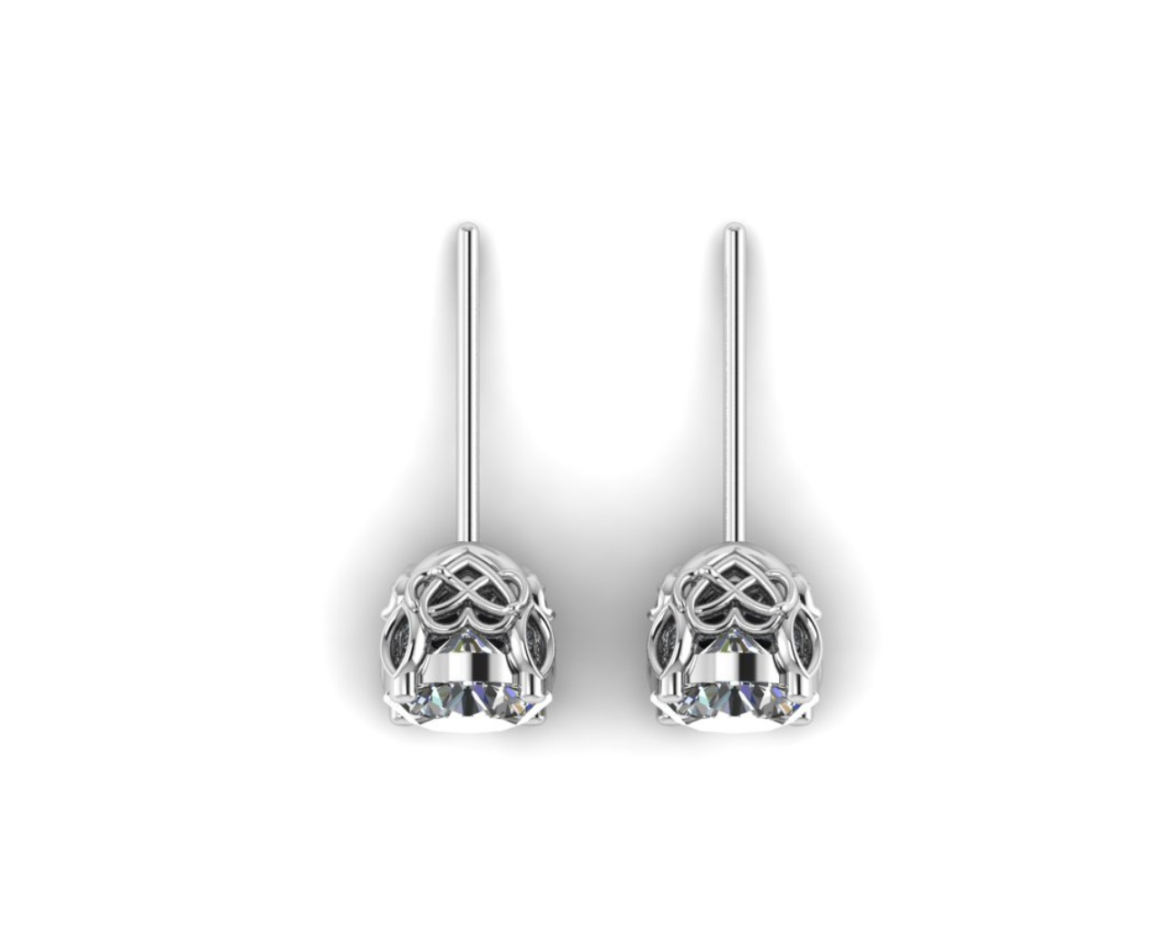 ROUND SOLITAIRE DIAMOND EARRINGS