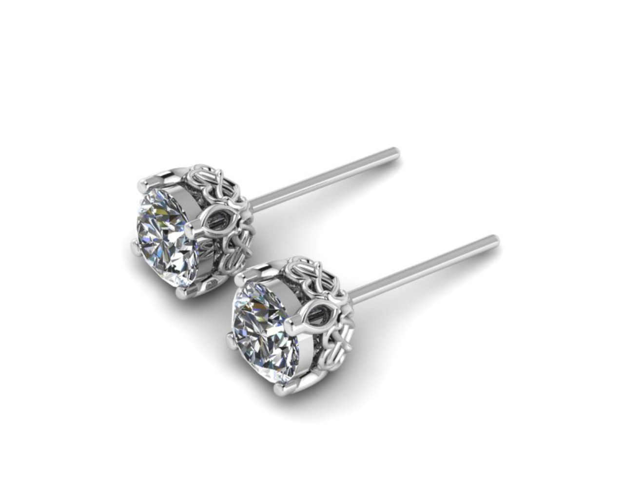 ROUND SOLITAIRE DIAMOND EARRINGS
