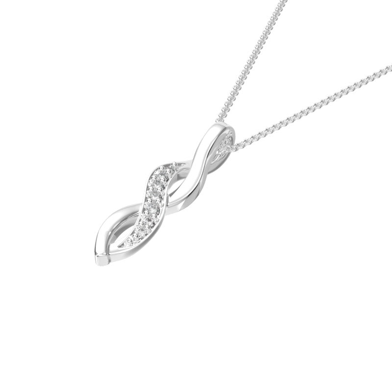 DIAMOND TWIST PENDANT with NECKLACE