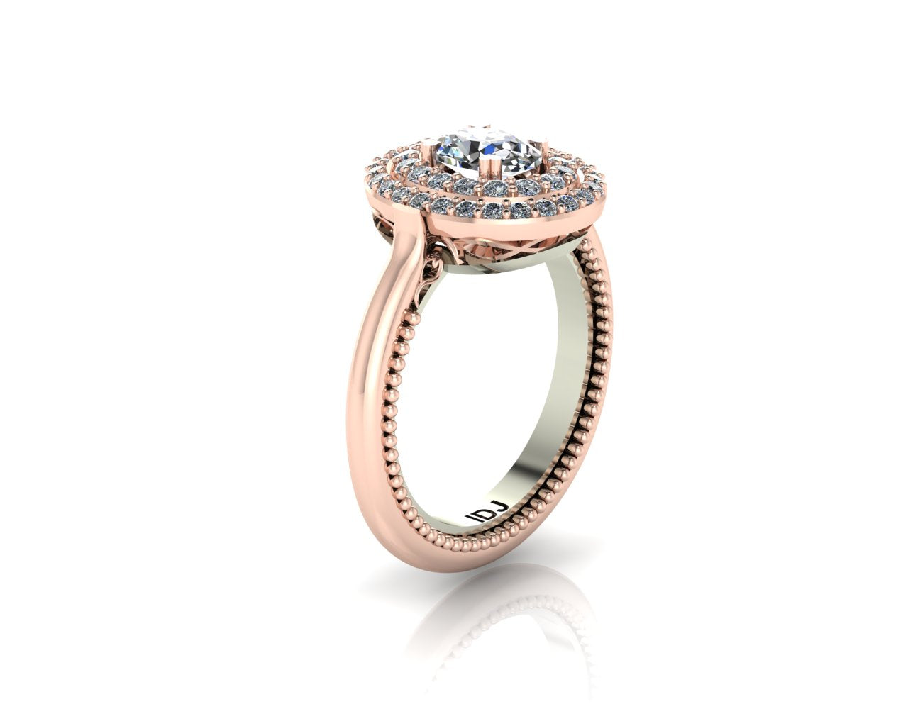 THE WHITE GOLD, ROSE GOLD DIAMOND RING