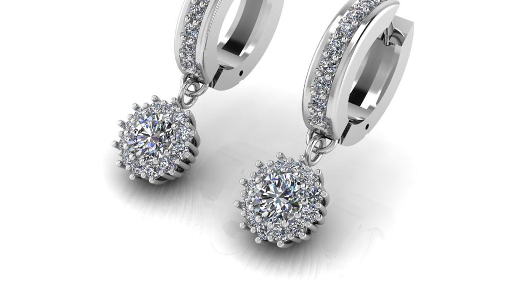 WHITE DIAMOND CLASSIC CLUSTER EARRINGS