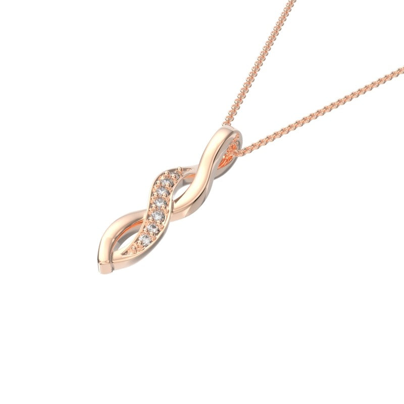 DIAMOND TWIST PENDANT with NECKLACE