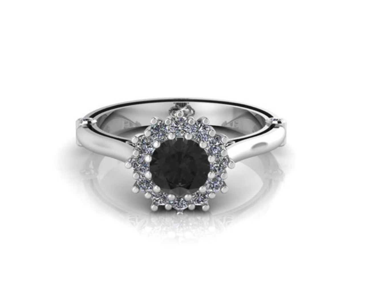 CLASSIC CLUSTER BLACK DIAMOND RING