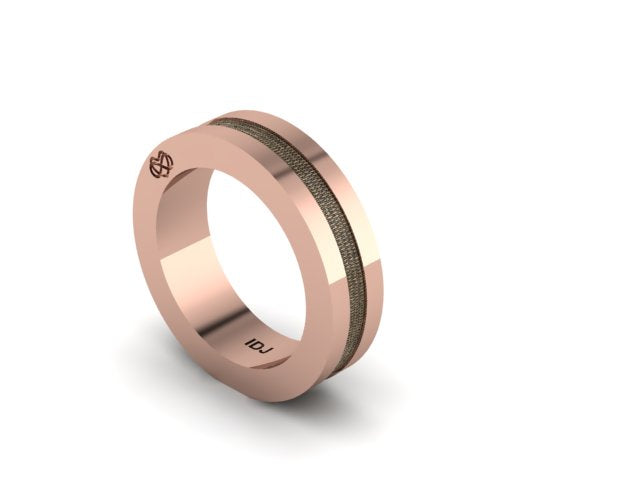 BLACK INLAY GENTLEMENS WEDDING BAND