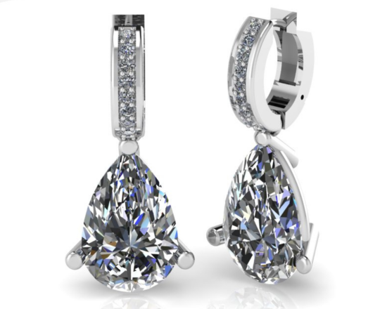PRECIOUS PEAR WHITE DIAMOND EARRINGS