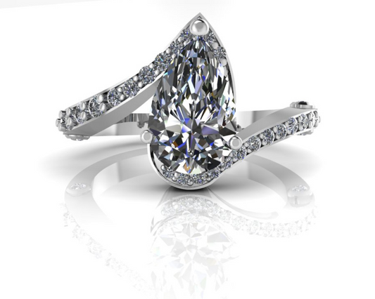 PRECIOUS PEAR WHITE DIAMOND RING