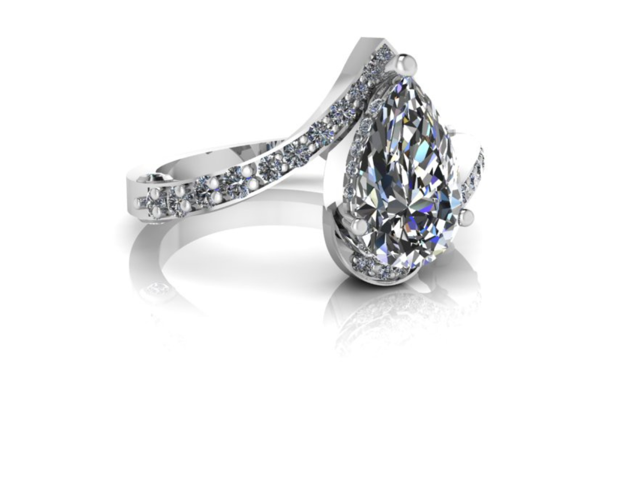 PRECIOUS PEAR WHITE DIAMOND RING