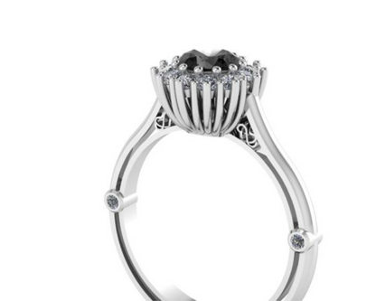 TWO TONE CLASSIC CLUSTER DIAMOND RING