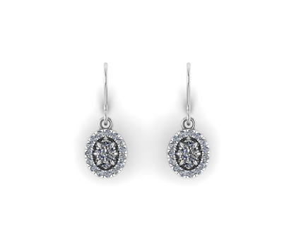 OVAL SOLITAIRE DIAMOND EARRINGS
