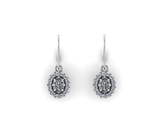 OVAL SOLITAIRE DIAMOND EARRINGS