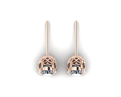 ROUND SOLITAIRE DIAMOND EARRINGS