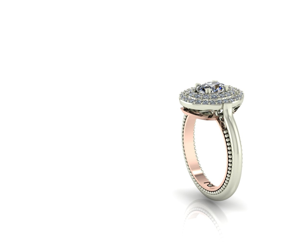 THE WHITE GOLD, ROSE GOLD DIAMOND RING