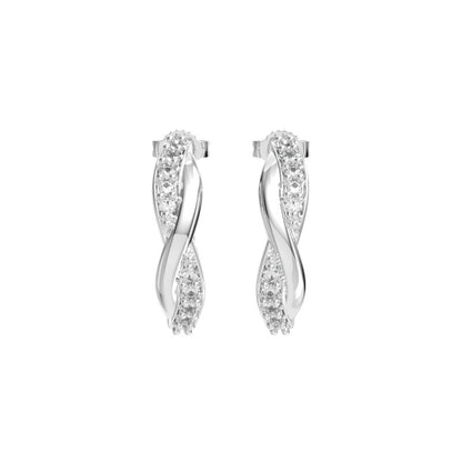 DIAMOND TWIST HOOP EARRINGS