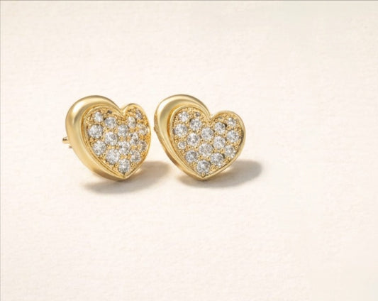 DUAL HEART STUD EARRINGS