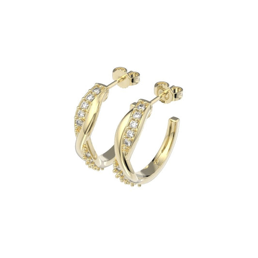 DIAMOND TWIST HOOP EARRINGS