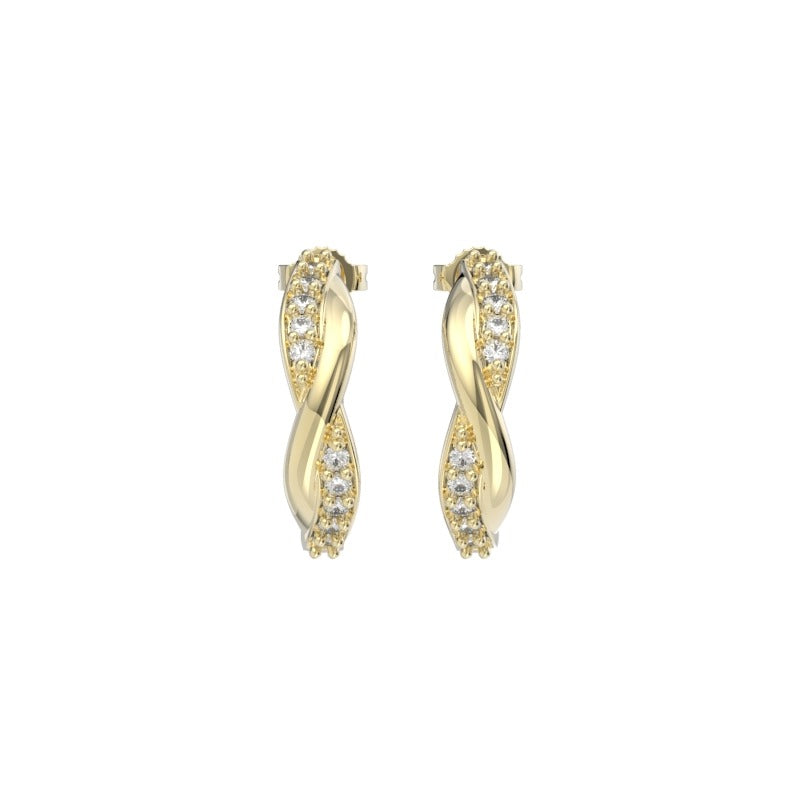 DIAMOND TWIST HOOP EARRINGS