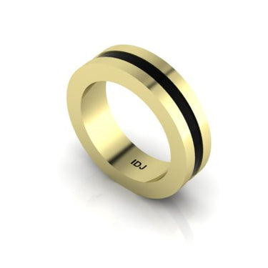 BLACK INLAY GENTLEMENS WEDDING BAND