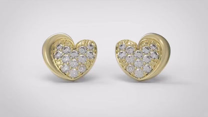 DUAL HEART STUD EARRINGS